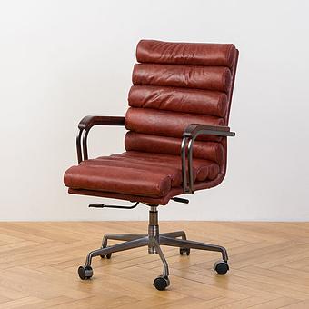 Ufficio Torino Armchair, Red Brown Wood D