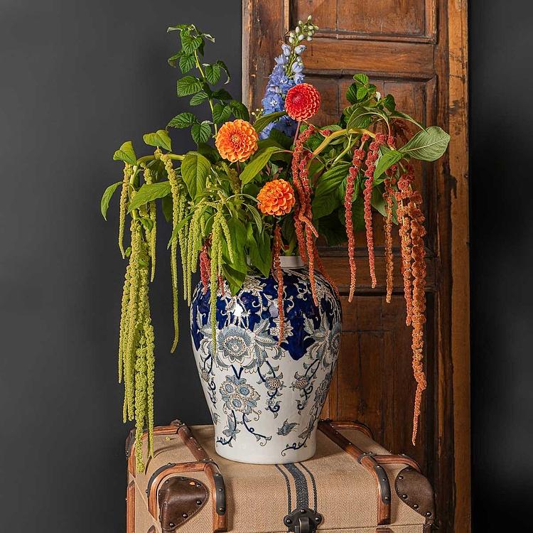 Ваза Брин с крышкой и цветочным узором Bryn Ginger Jar Large