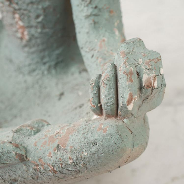 Статуэтка Медитирующая лягушка Meditating Frog Antique Grey