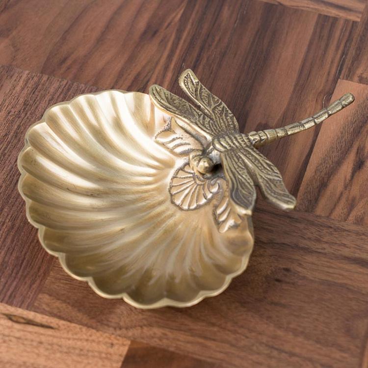 Подставка для мелочей и украшений Стрекоза Dragonfly Tray Brass Finish