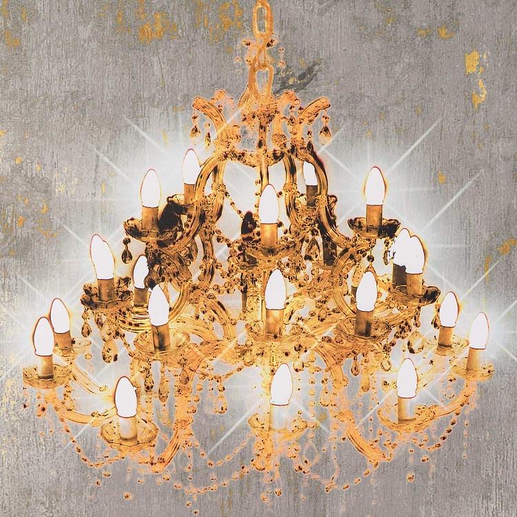 Картина-принт диптих со светодиодной подсветкой Большая люстра  Set Of 2 Prints Grand Chandelier With Led