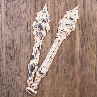 Vintage Jeu D'Aiguilles Clocher Metal Patine Blanc