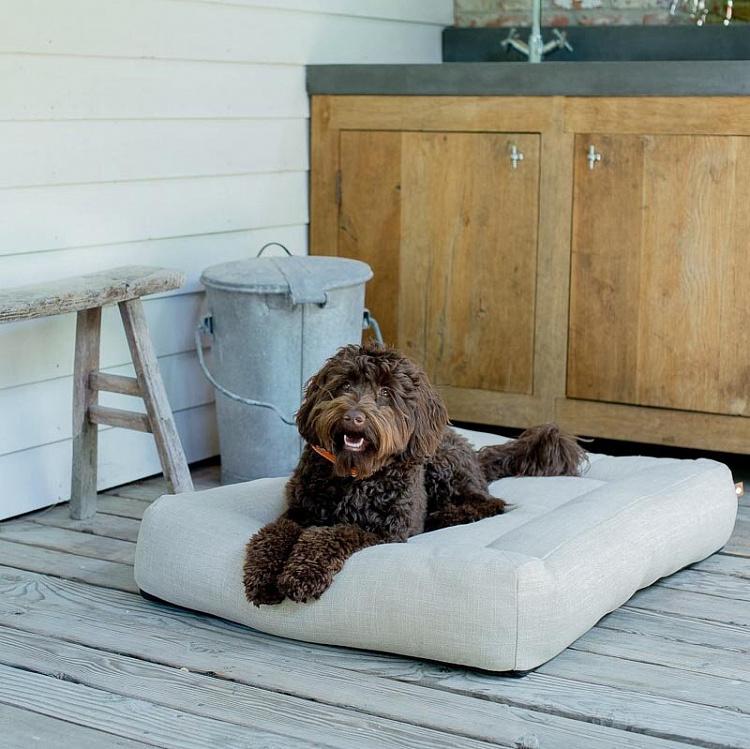 Бежевая лежанка для собак/кошек Оксфорд, L Oxford Cushion Large, Linen Ecru