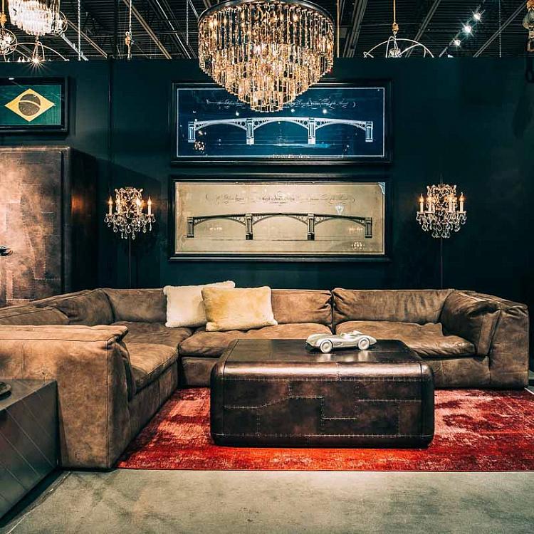 Картина-принт Лондонский мост с синим фоном, L Architectural London Bridge Blue Print Large