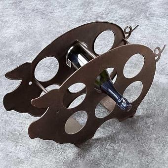 Bottle Rack For 6 Bottles Pig Design