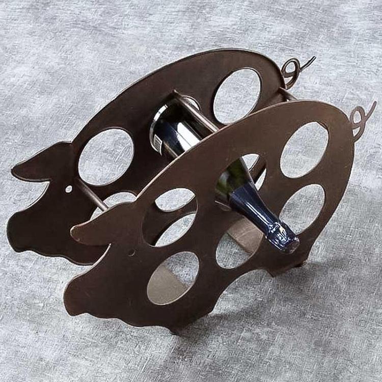 Подставка для шести бутылок вина Свинка Bottle Rack For 6 Bottles Pig Design