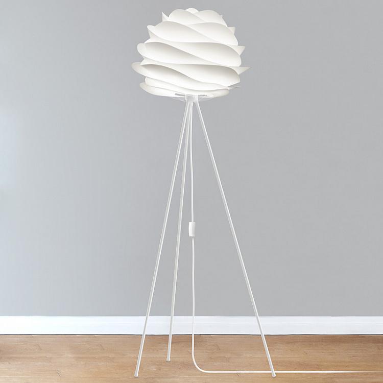 Торшер Кармина на белой треноге, M Carmina Floor Lamp With White Tripod Medium