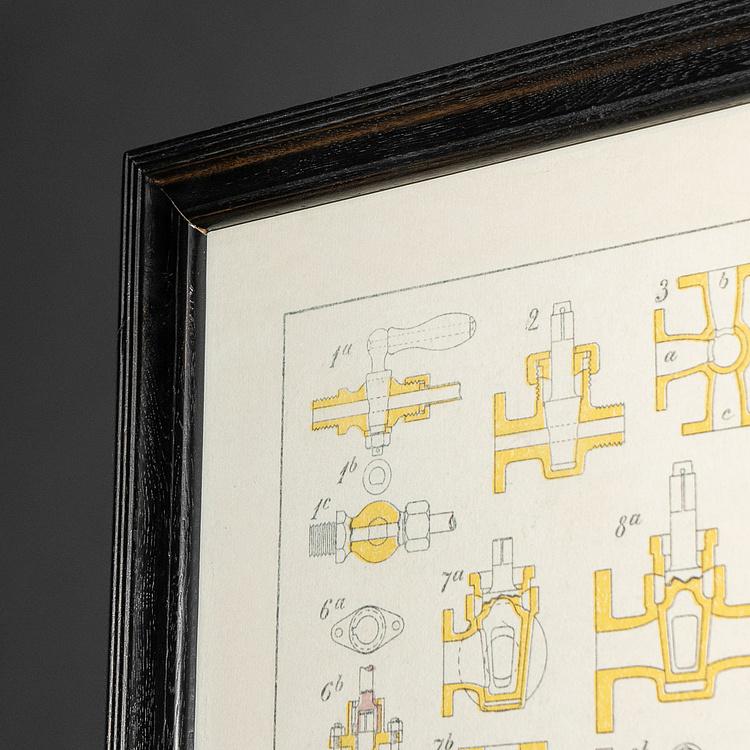 Картина-принт Части лодки Boat Blueprint Parts