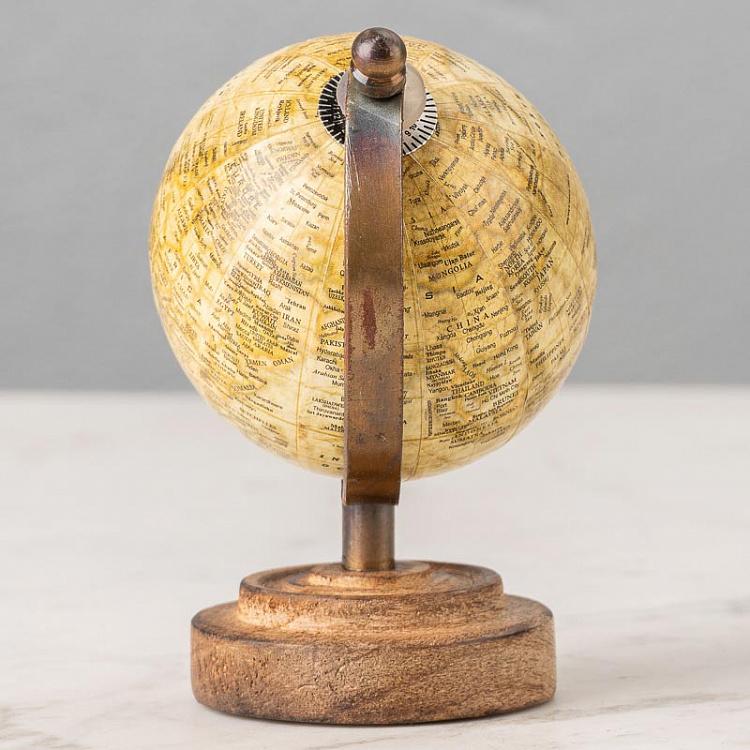 Набор из трёх винтажных маленьких глобусов Set Of 3 Vintage Globes Tiny Mango Wood