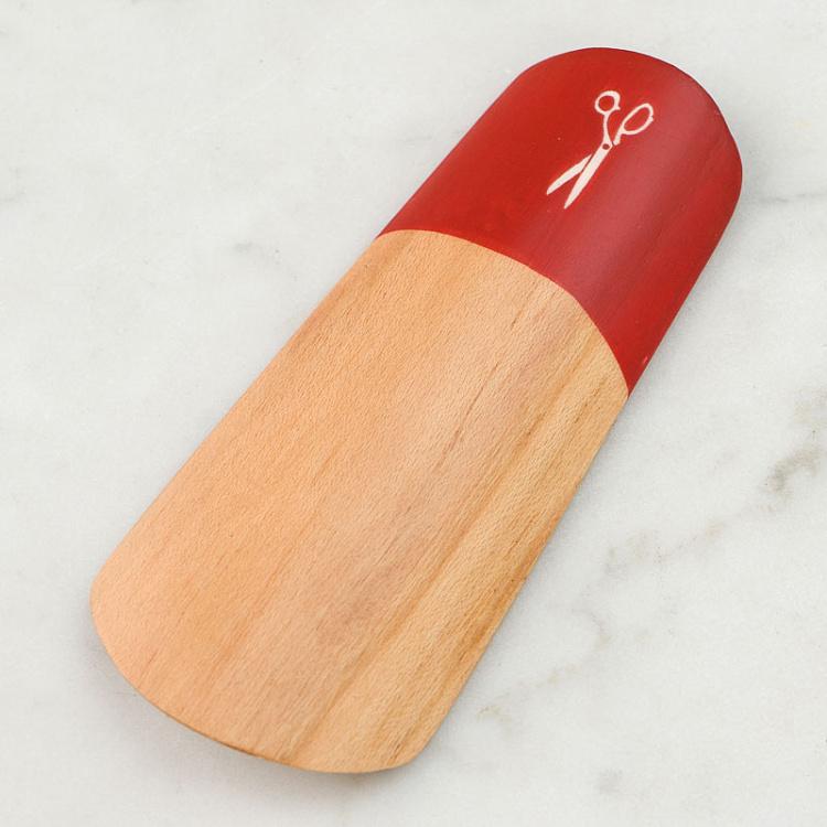 Красная деревянная ложка для обуви Oak Shoe Horn Red