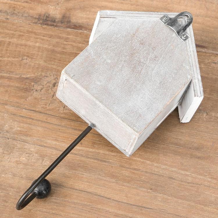 Крючок Скворечник с птичкой Hook Bird House Bleached Wood With Bird