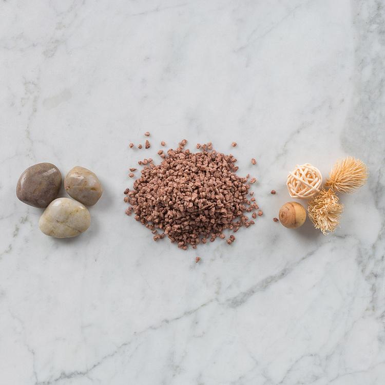 Украшение для интерьера (сухие цветы, деревянные шары и гравий) Kraft Box With Dry Flowers, Wood Ball And Gravillons