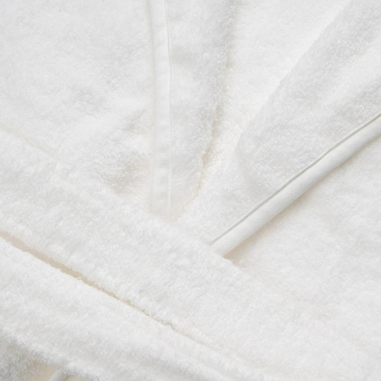 Белый банный халат с капюшоном, размер L	 CL Zero Twist Hooded Robe White L