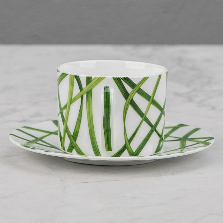 Чайная пара Зелёная жизнь Life In Green Tea Cup And Saucer