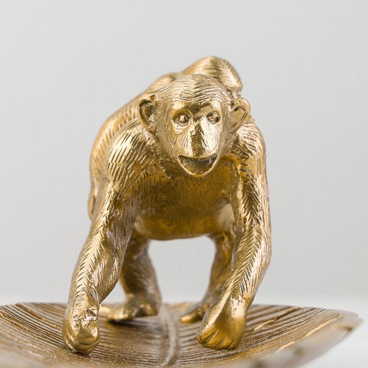 Подставка для мелочей и украшений Шимпанзе на листке Leaf With Chimpanzee Trinket Tray