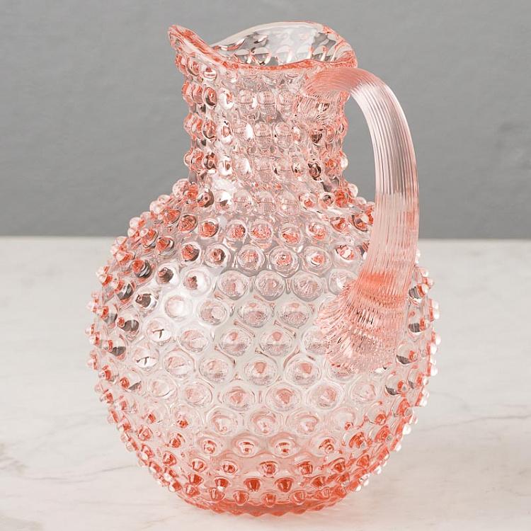 Дымчато-розовый кувшин Диамант Pitcher Hobnail Sweet Pink Large