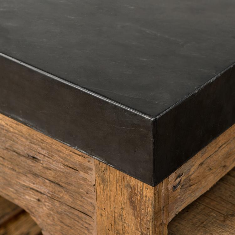 Кухонный остров с выдвижным столом Грета Greta Black Marble Counter With Sliding Table