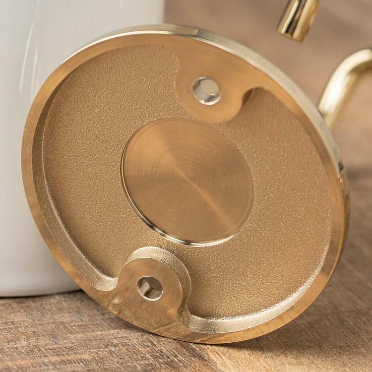 Настенный белый стакан для зубных щёток в подставке золотого цвета Tumbler Holder Gold