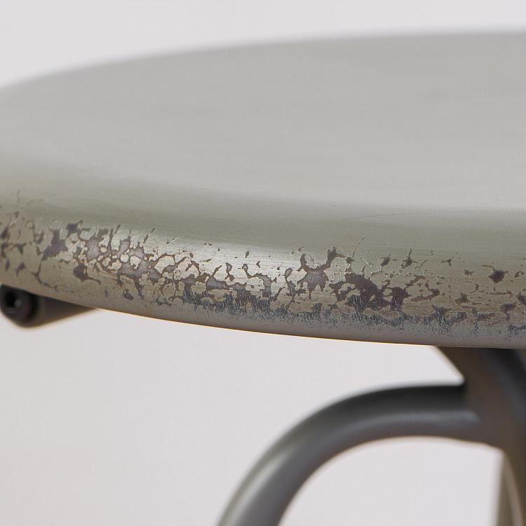 Серый металлический с патиной барный стул Metal Chair Grey Patina