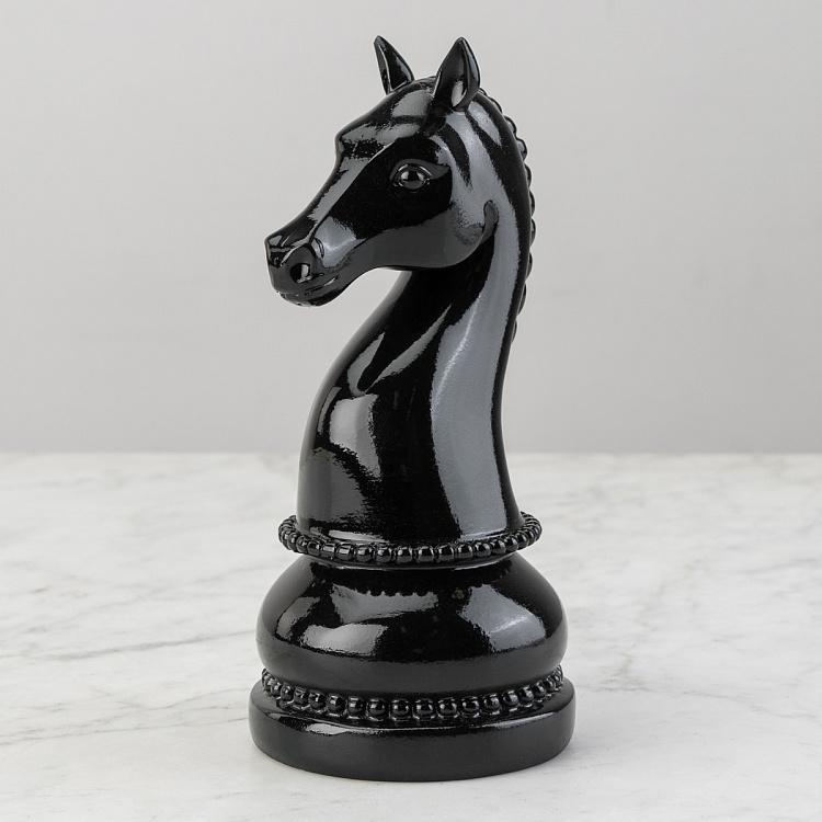 Статуэтка Шахматная фигура Конь Chess Horse Shiny Black