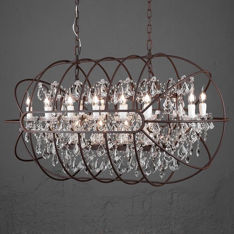 Прямоугольная Хрустальная люстра с гироскопом, S Gyro Crystal Rectangular Pendant Small