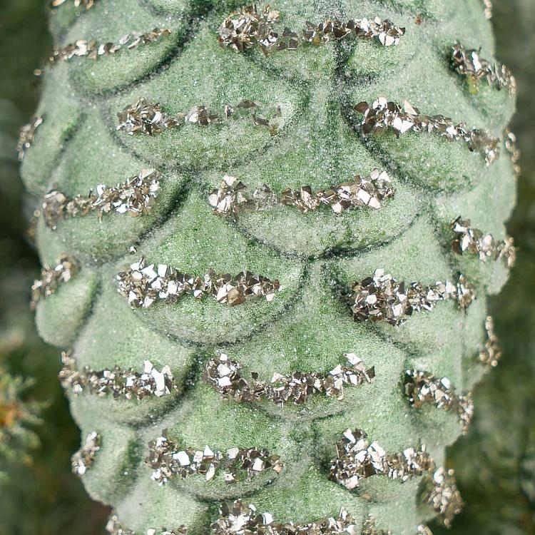 Ёлочная игрушка Матовая зелёная шишка Matte Pine Cone Green 15 cm