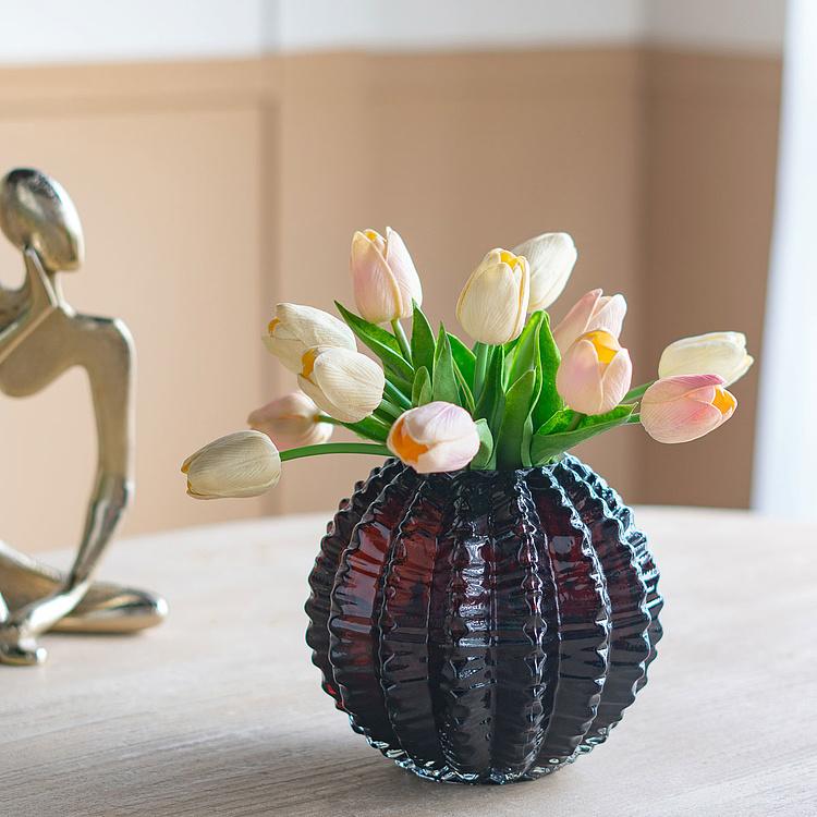 Ваза янтарного цвета Кактус, S Cactus Shape Amber Glass Vase Small