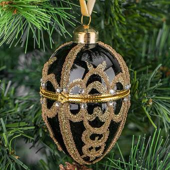 Xmas Egg Box Black And Gold 9 cm