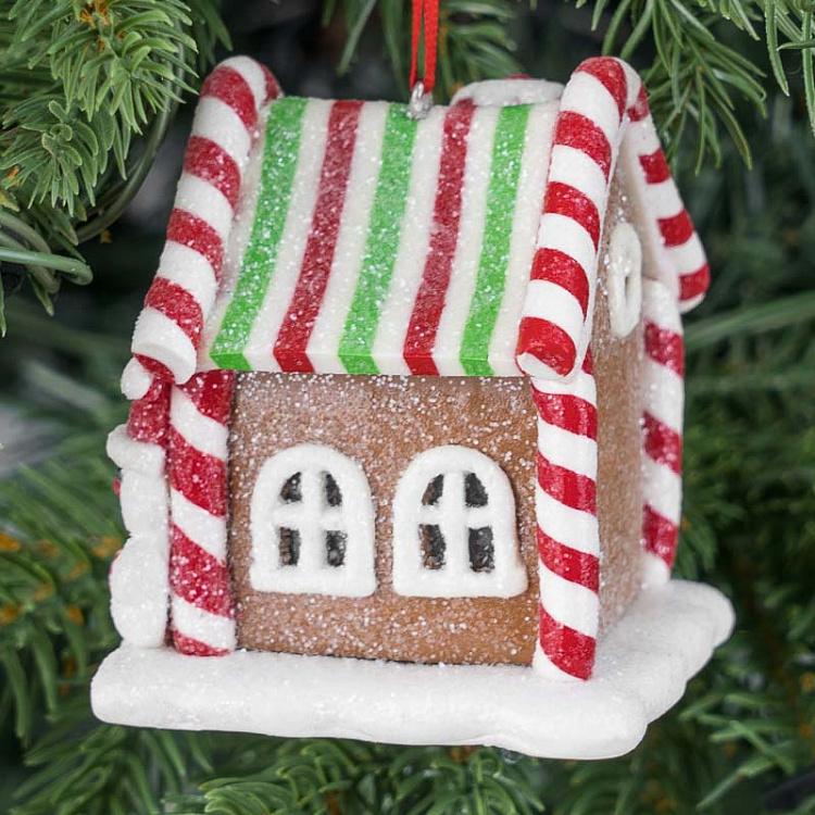 Ёлочная игрушка с led-подсветкой Пряничный домик Gingerbread House Led Light 7 cm