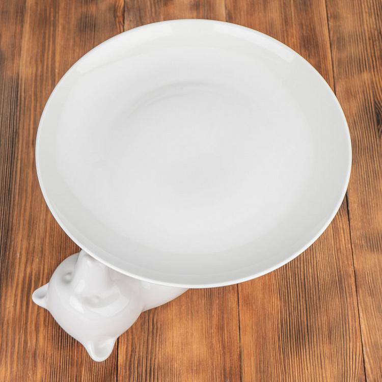 Сервировочная подставка-тортовница Медведь, L Decorative Plate Bear Large
