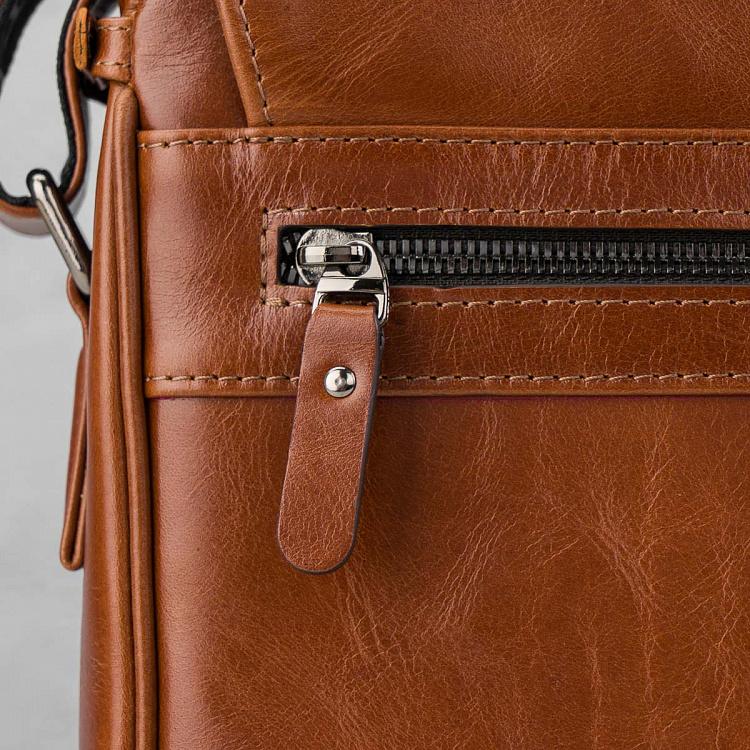 Кожаная мужская сумка-портфель Мессенджер Satchel Messenger Bag