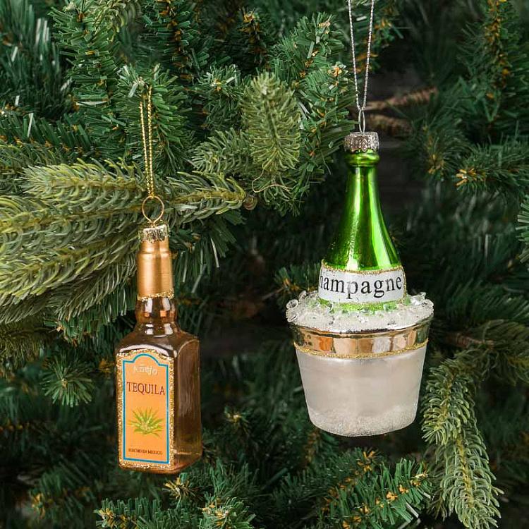 Ёлочная игрушка Текила Glass Hanger Tequilla Bottle 10 cm
