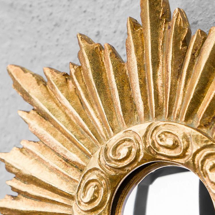 Выпуклое зеркало Золотое солнце с завитушками Sun Gold And Loops Mirror