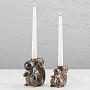 Набор из 2-х подсвечников Set Of 2 Stoneware Squirrel Candle Holder Brown
