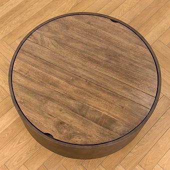 Журнальный стол Girona Coffee Table RM натуральная кожа Whiskey