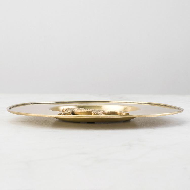 Подставка для мелочей и украшений Ящерица Lizard Round Hammered Tray