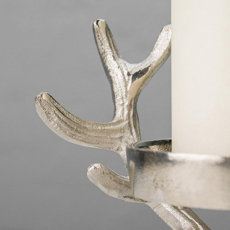 Подсвечник на одну свечу Олень Candle Stand Deer Silver
