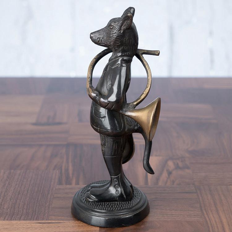 Статуэтка Лис с горном  Fox With Horn Bronze Finish