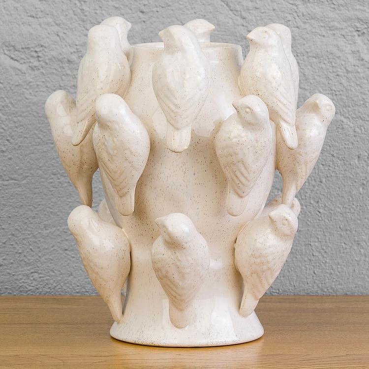 Белая ваза Птицы Birds Vase White