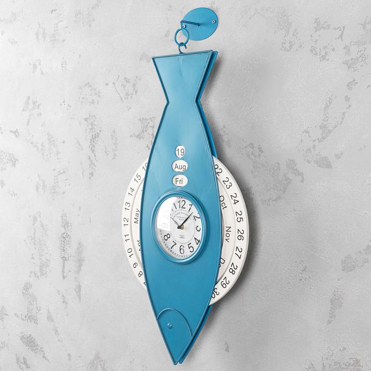 Настенные часы с календарем Рыба Fish Clock And Calendar
