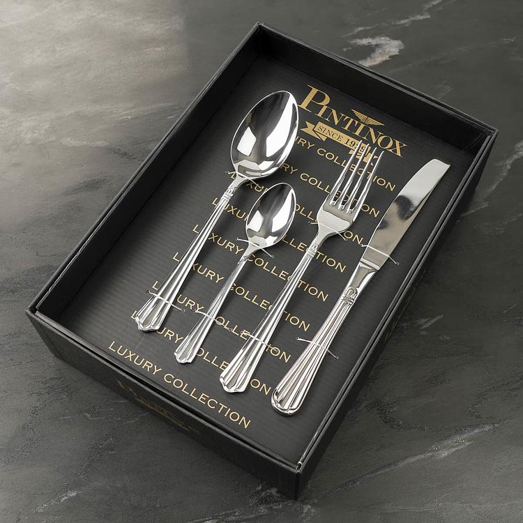 Набор Бернини из 24 столовых прибора на 6 персон по 4 предмета в подарочной коробке Лакшери Set Of 24 Cutlery Pieces Bernini Luxury Box