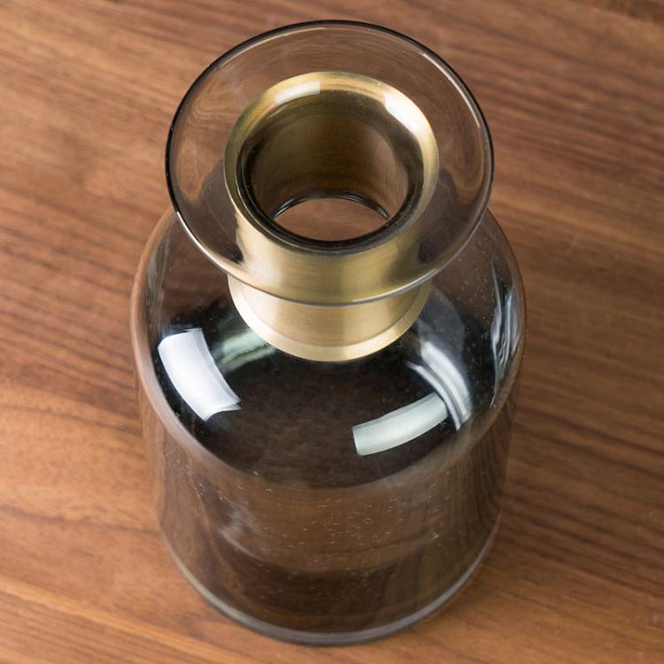 Серая ваза с золотым горлышком Pharmacy Bottle With Gold Detail Grey