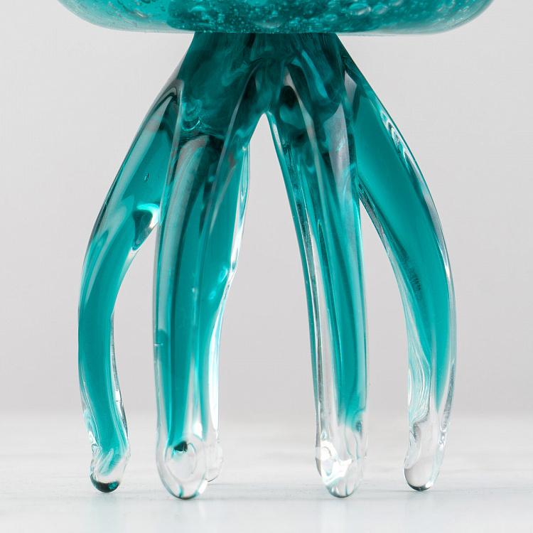Статуэтка Стеклянная бирюзовая медуза, S Glass Turquoise Jellyfish Small