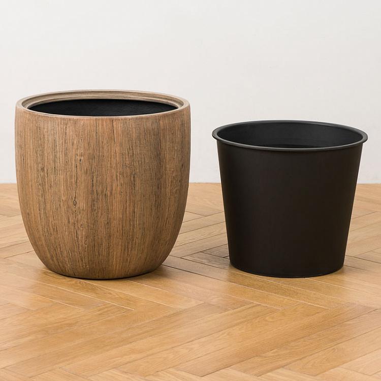 Кашпо-чаша Эффектори светлый дуб, XL Effectory Wood Bowl Pot Light Oak Extra Large