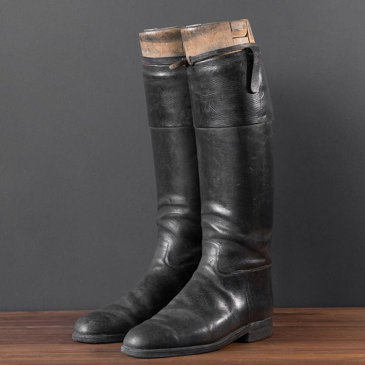 Винтажные сапоги для верховой езды 5 Vintage Black Riding Boots With Shoe Lasts 5