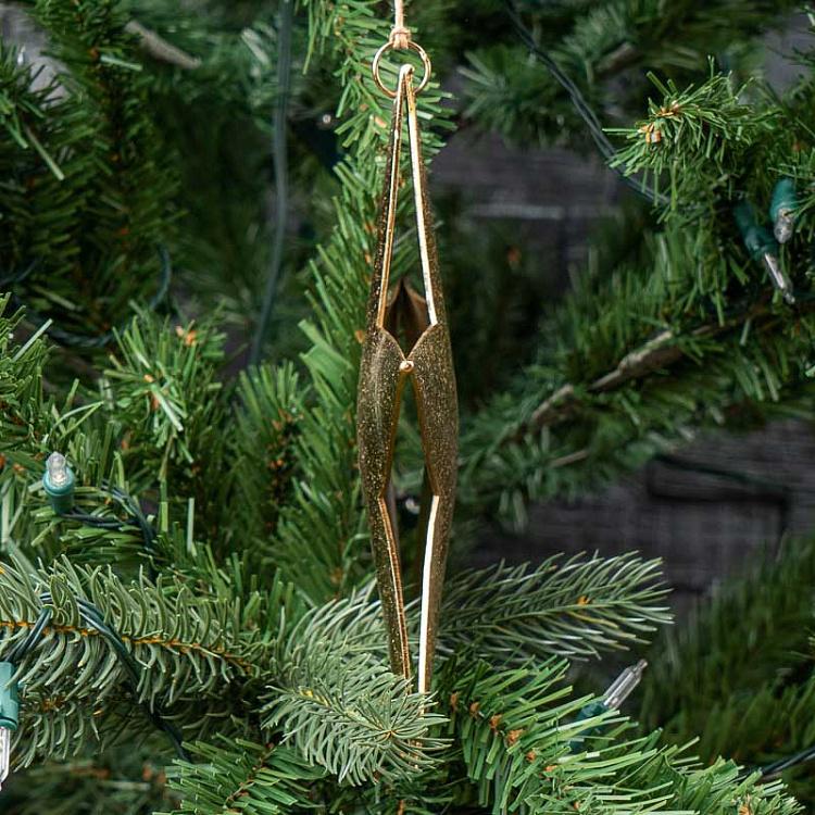 Ёлочная игрушка Золотая звезда Hanger Star Gold 20 cm