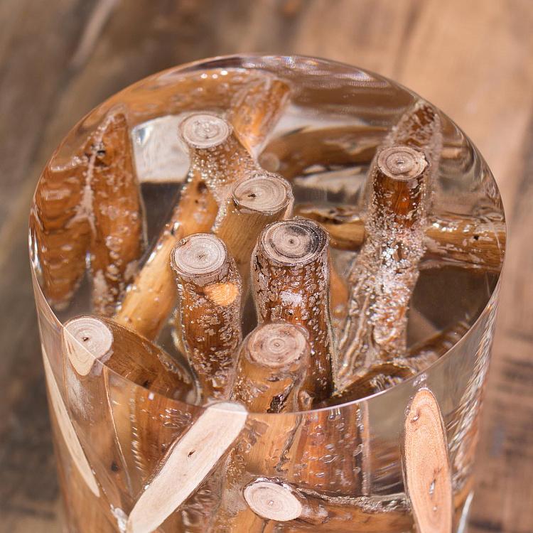 Круглая статуэтка с ветками деревьев Кисими F163 Kisimi Driftwood Logs Cylinder Side Table