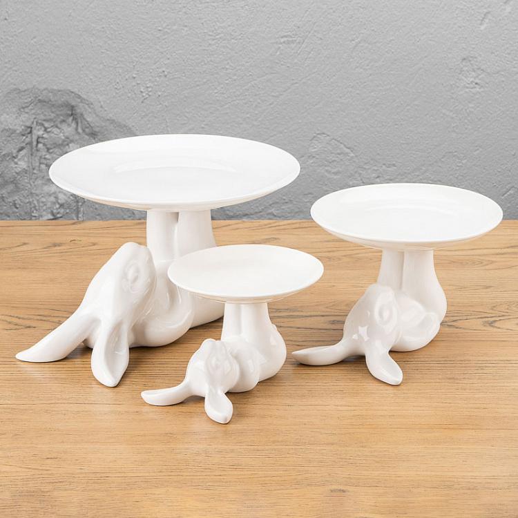 Сервировочная подставка-тортовница Кролик, L Decorative Plate Rabbit Large