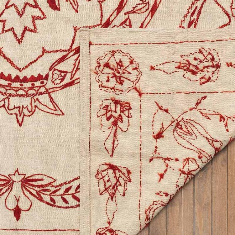 Безворсовый ковёр Килим Аддис Абеба красный Kilim Addis Ababa Red