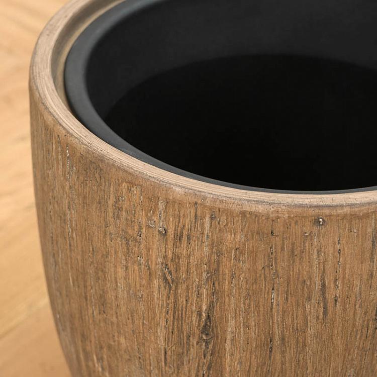 Кашпо-чаша Эффектори светлый дуб, M Effectory Wood Bowl Pot Light Oak Medium